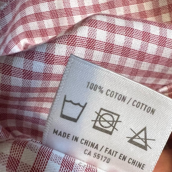 Frank & Oak Cotton Oxford Brick Red Check Button Up Shirt in Medium - Picture 7 of 9